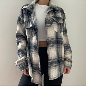 LA Hearts Oversized Plaid Shacket